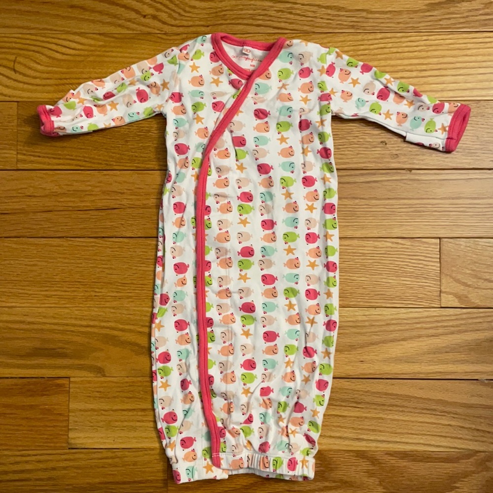 Magnetic Me Baby Gown Onesie, Whale Theme, Size NB